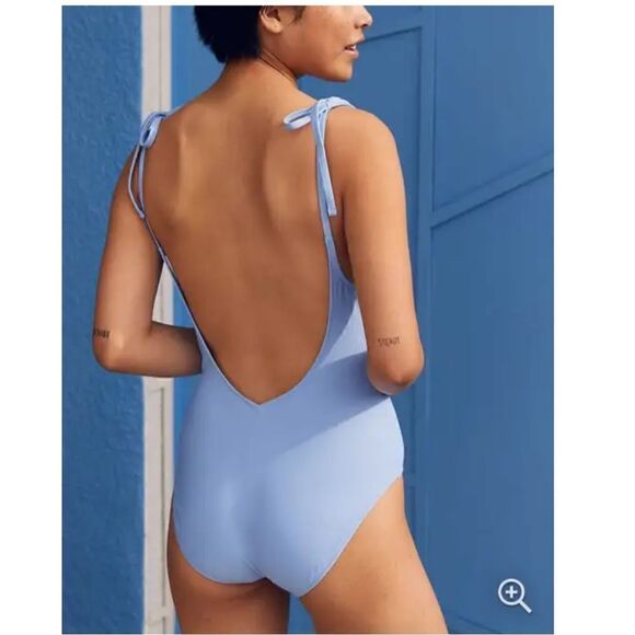 Aerie Baby Blue One-piece Swimsuit With Tie Straps - Picture 2 of 11